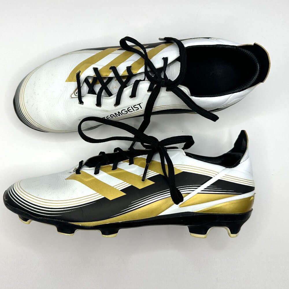 ADIDAS GAMEMODE FIRM GROUND SOCCER CLEATS (CLOUD WHITE/GOLD METALLIC) - Youth 4